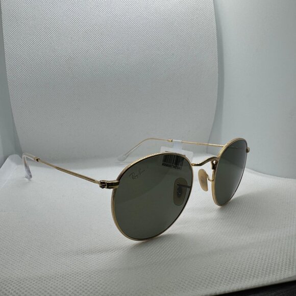 Round Metal Sunglasses in Arista Gold with G-15 Green Polarized Lenses - Picture 3 of 5